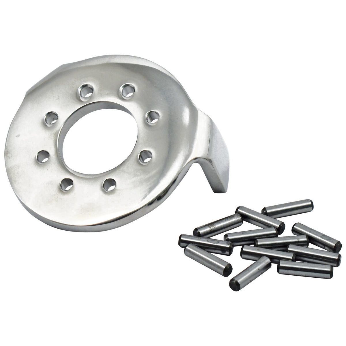 Triple tree mounted fork stop kit. Stainless