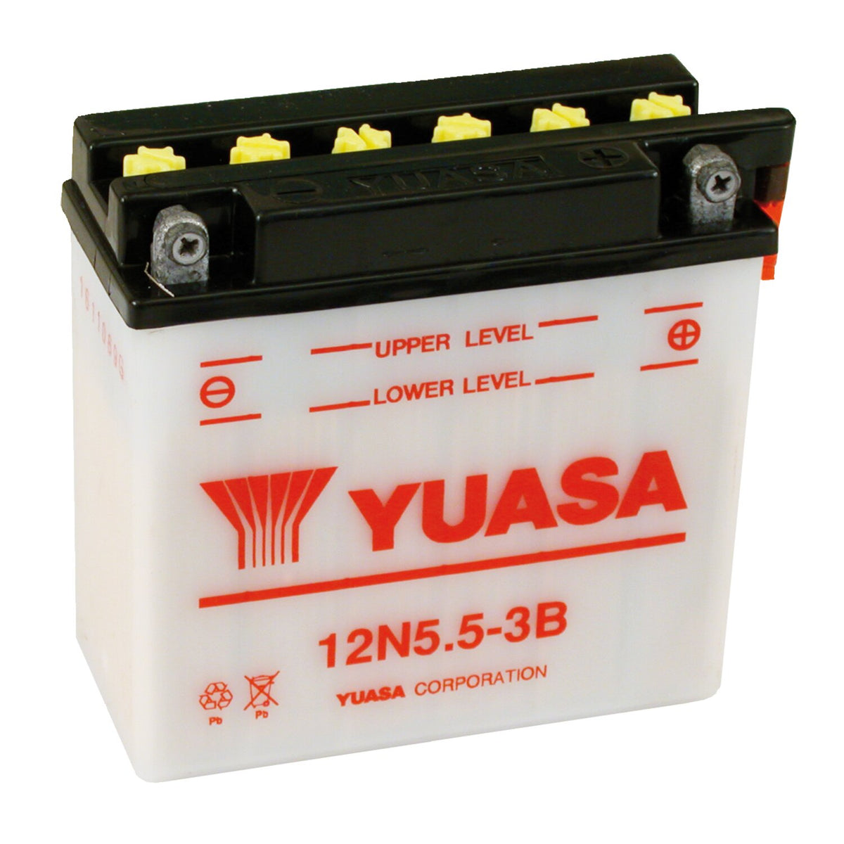 Yuasa, 12V lead-acid battery. 5.5Ah