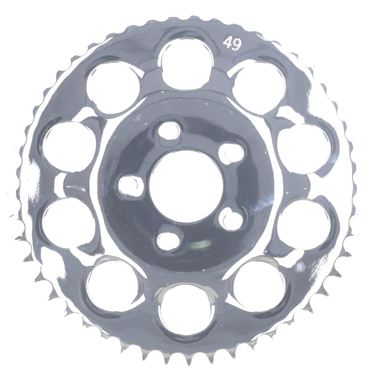 Rear sprocket, chrome. 49t