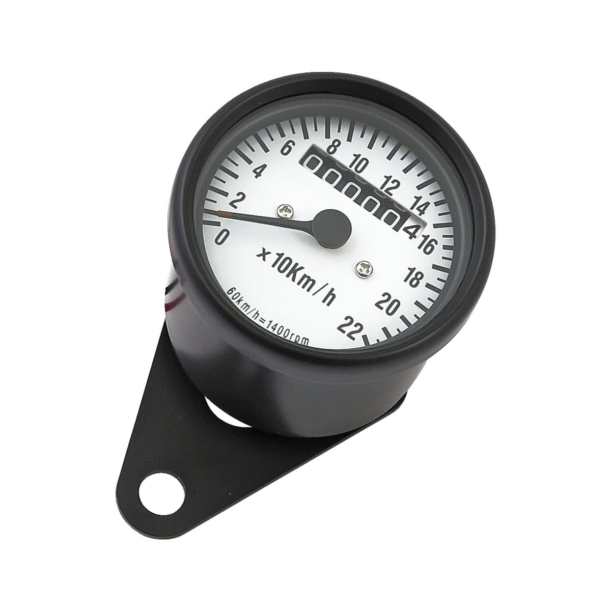 Mini speedometer, 2:1 KHm black with white face plate