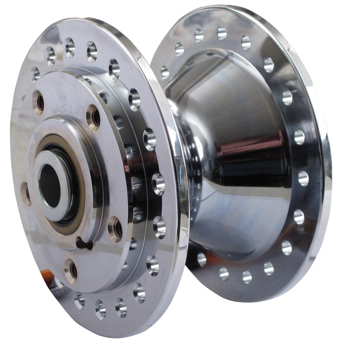 Front wheel hub, 73-83 FX/XL. Chrome plated
