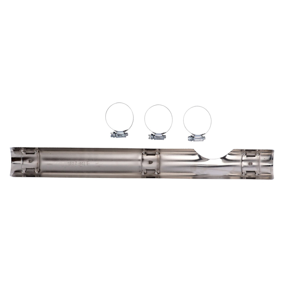 Paughco, Heatshield front-low notched. Chrome