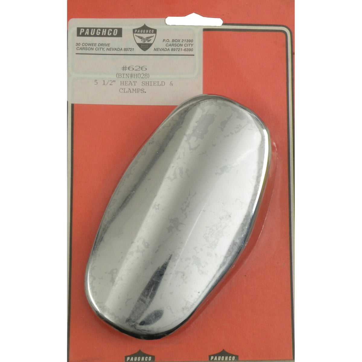 Paughco, Oval Heatshield / boot guard. 5-1/2". Chrome