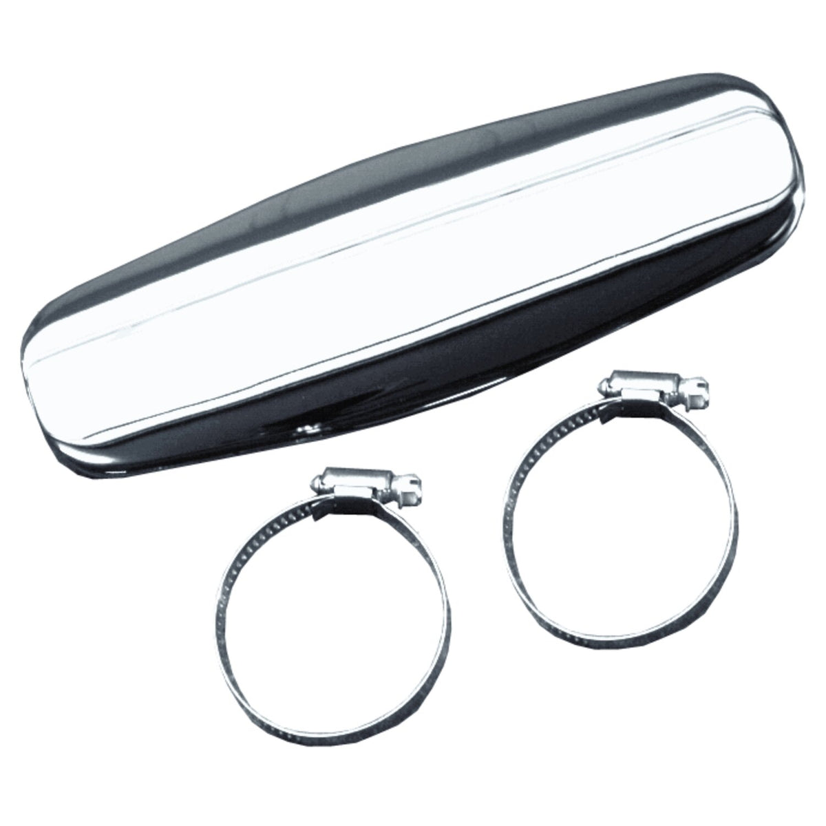 Paughco, Straight Heatshield / boot guard. 7-1/2". Chrome
