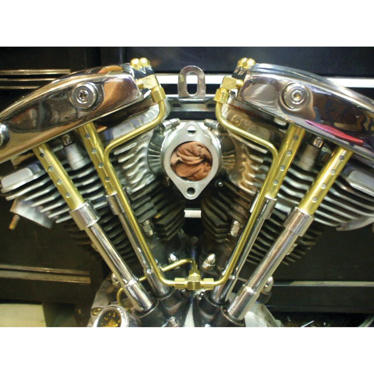 Paughco, 'Old STF' dual rocker box oil lines. Brass