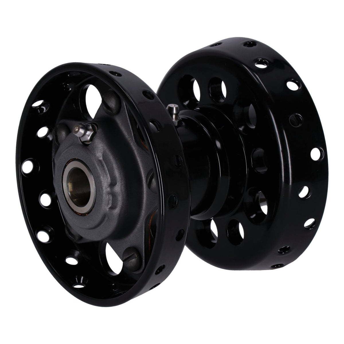 Custom Star hub, for OEM axle. Black with chrome star