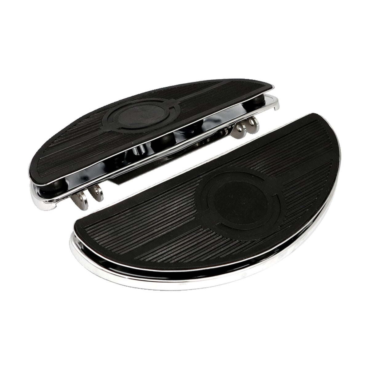 Oval early style floorboards. with dampers. Chrome