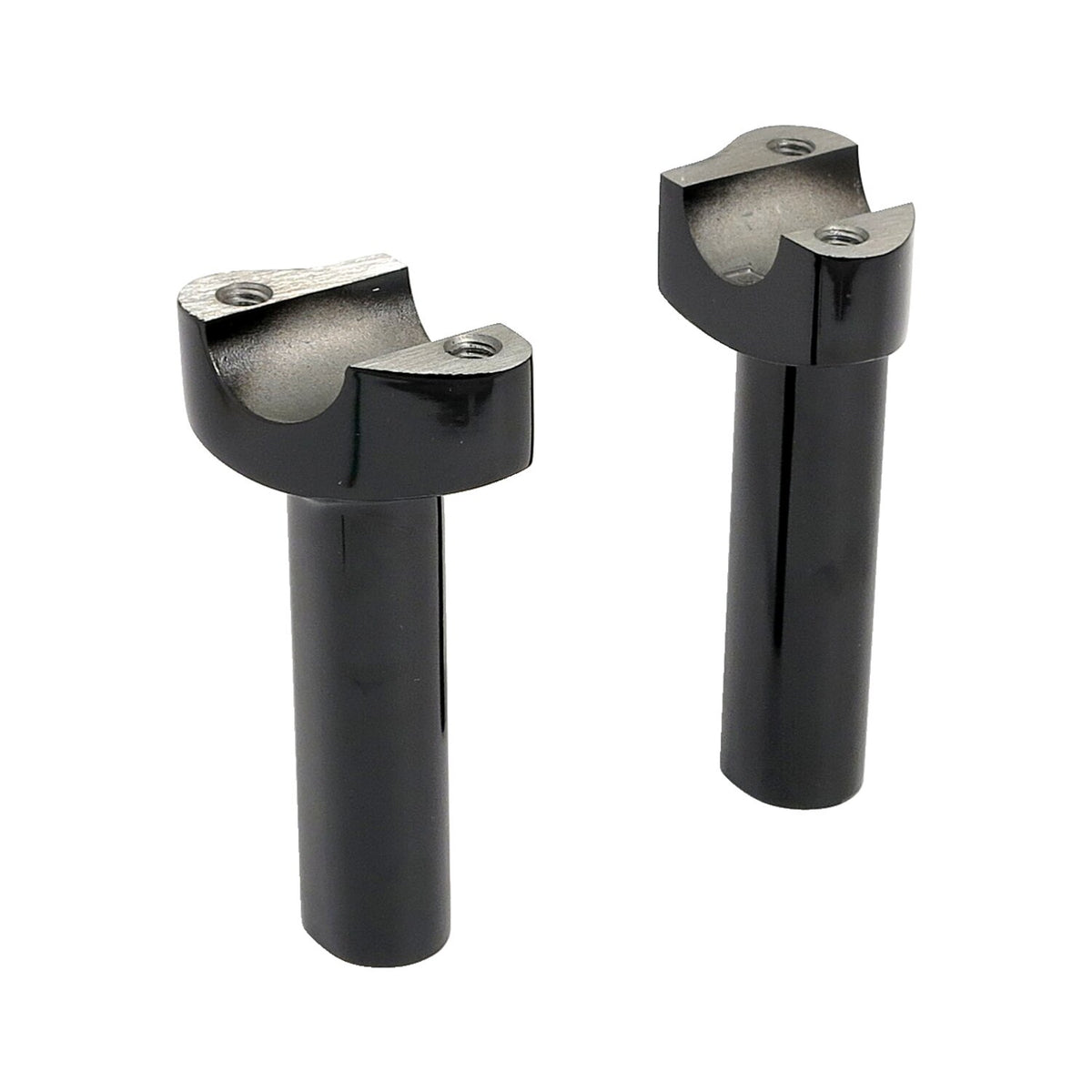 OEM type style risers, threaded. 4.5" rise. Chrome