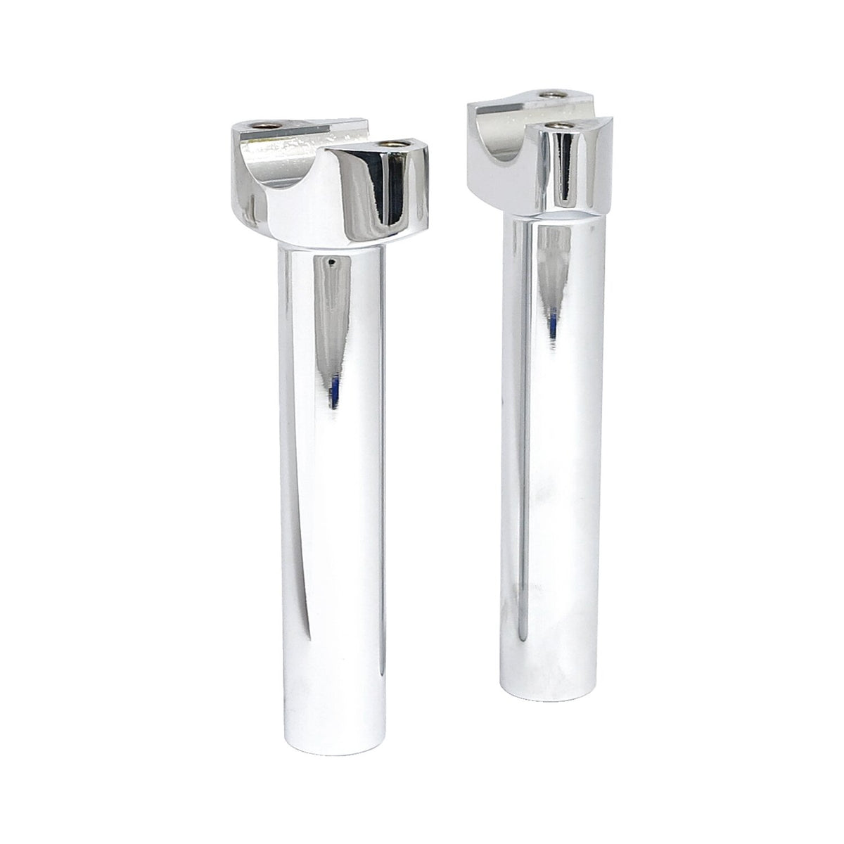 Forged aluminum risers straight, 6-1/2" rise. Chrome