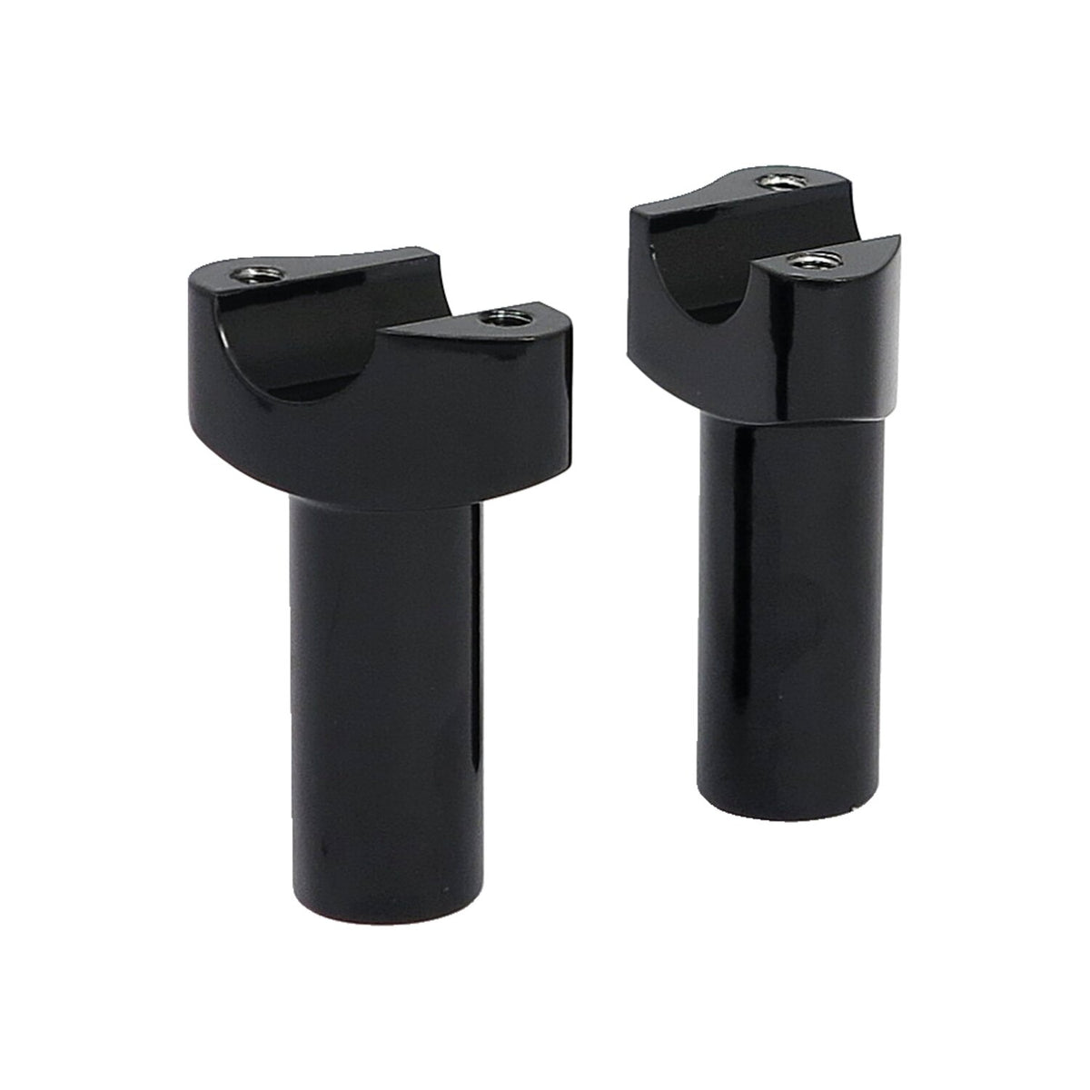 Forged aluminum risers straight, 3-1/2" rise. Black