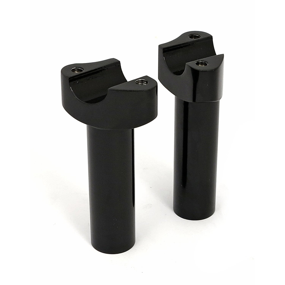 Forged aluminum risers straight, 4-1/2" rise. Black