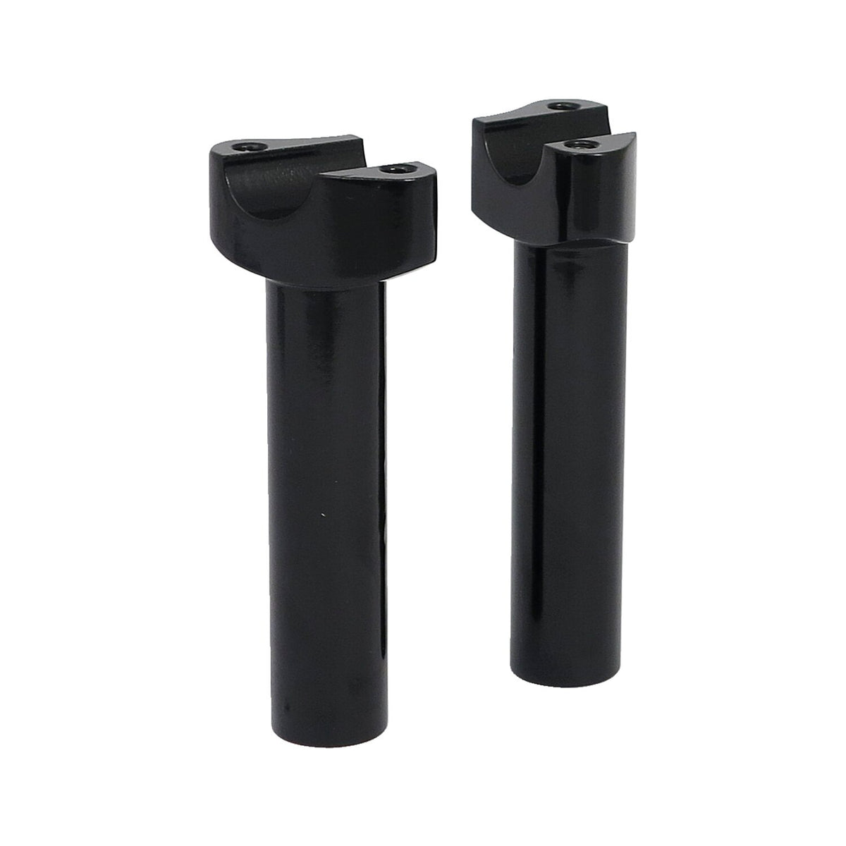 Forged aluminum risers straight, 5-1/2" rise. Black