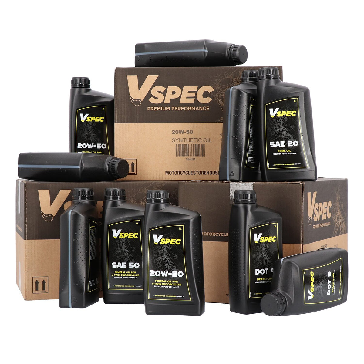 Vspec, 20W50 (mineral) motor oil. 1 liter bottle.