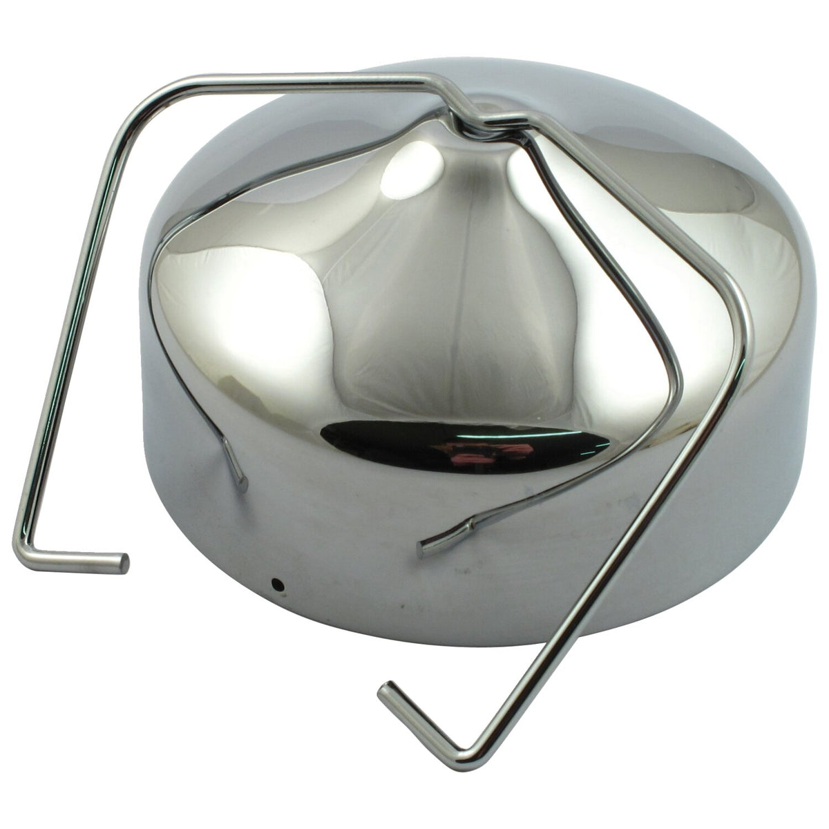 Early style distributor cover for OHV Big Twin. Chrome