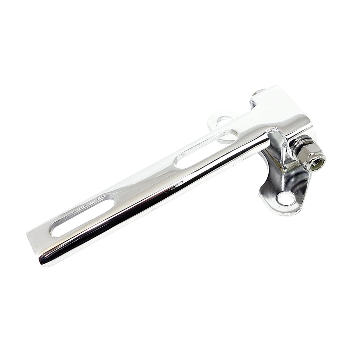 Universal solo seat hinge, square mount. Chrome