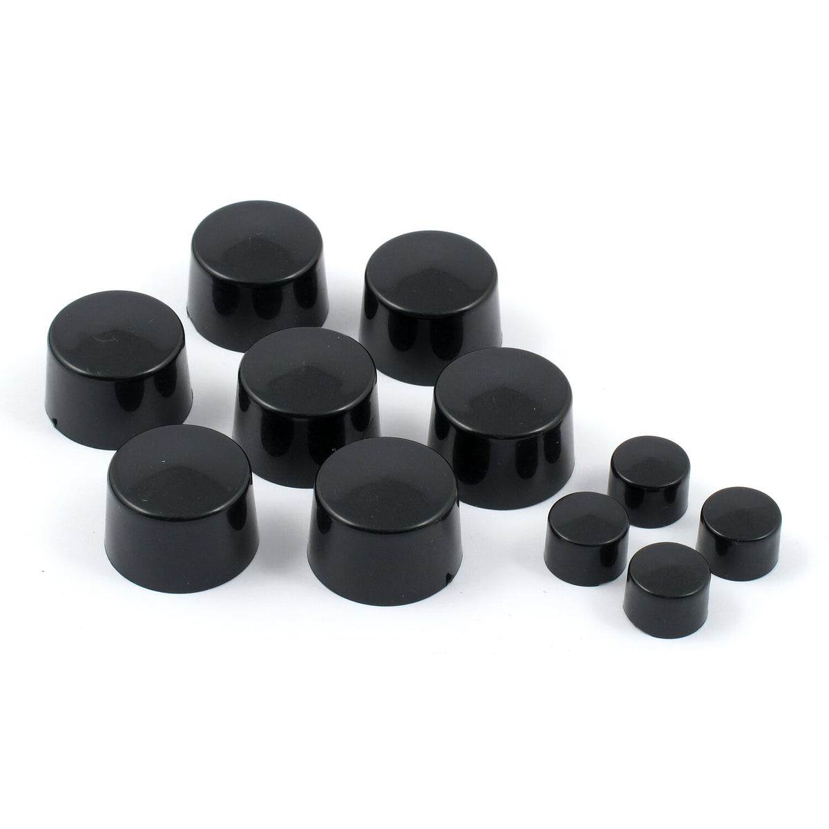 Smoothtopps, push-on bolt cover set. Black