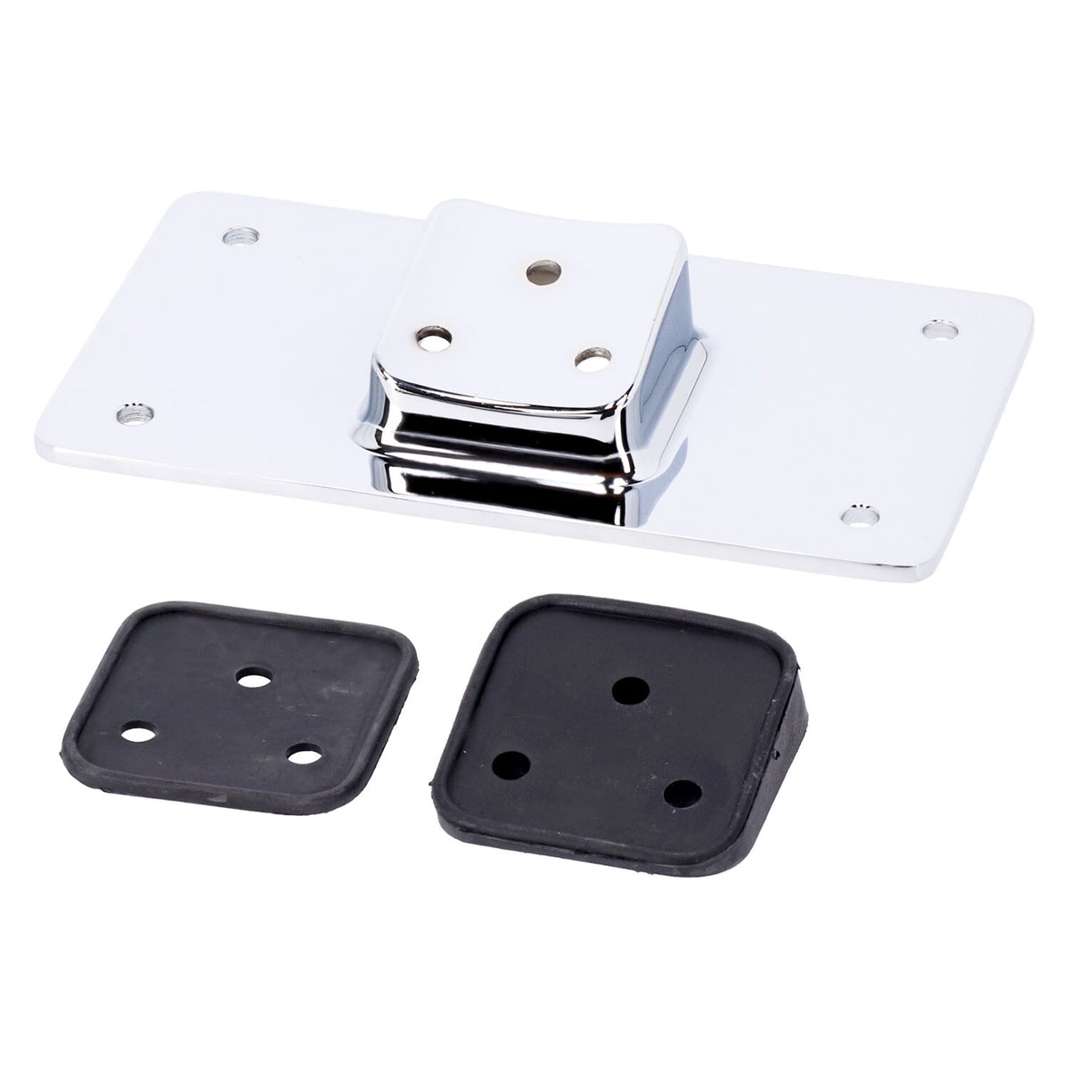 License plate bracket, flat. Chrome