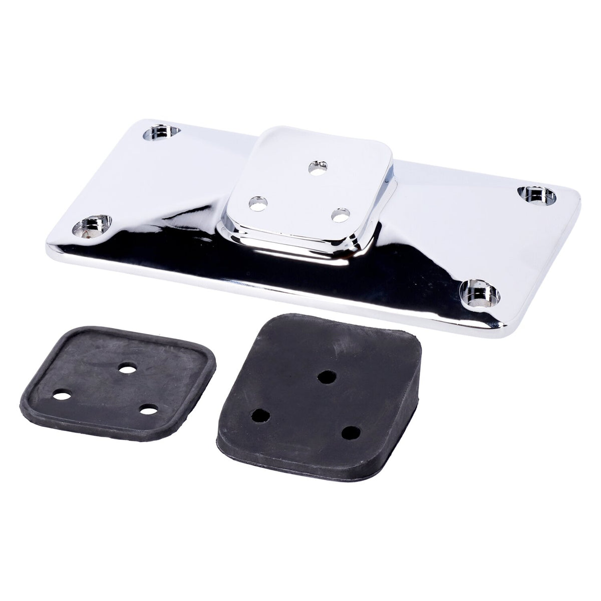 License plate bracket, pyramid. Chrome