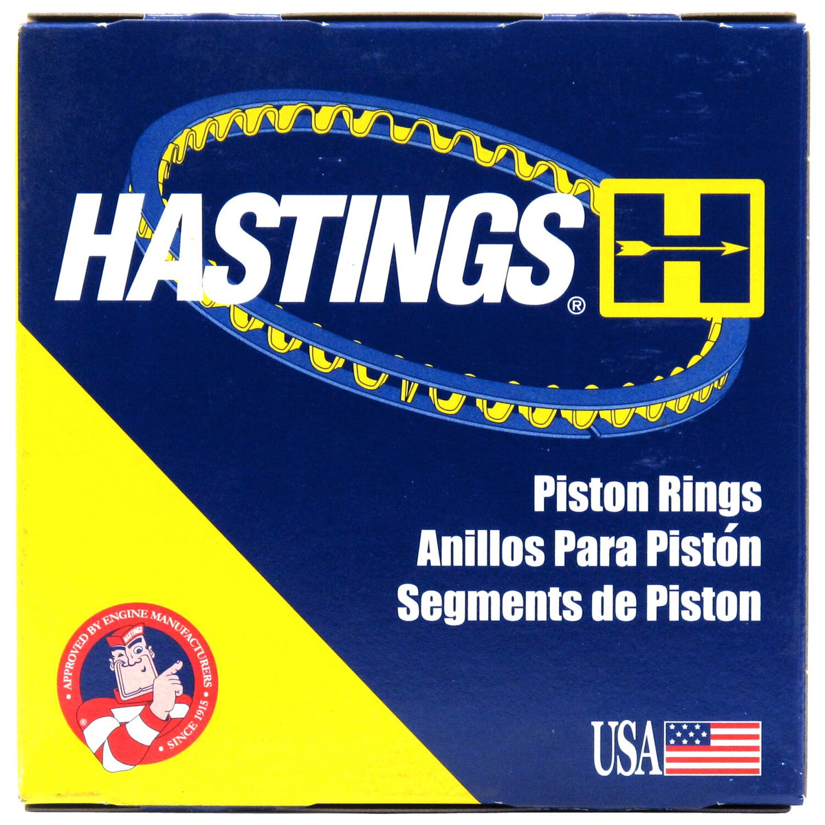 Hastings, 3-7/16" bore chr/moly piston ring set. +.030"