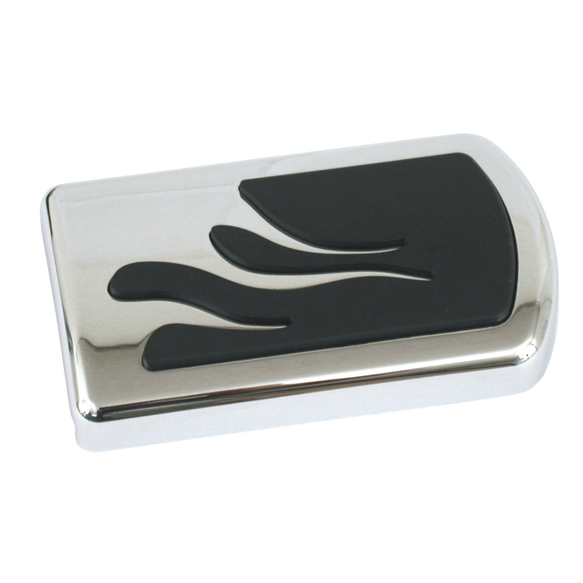 Brake pedal pad, flame. Chrome
