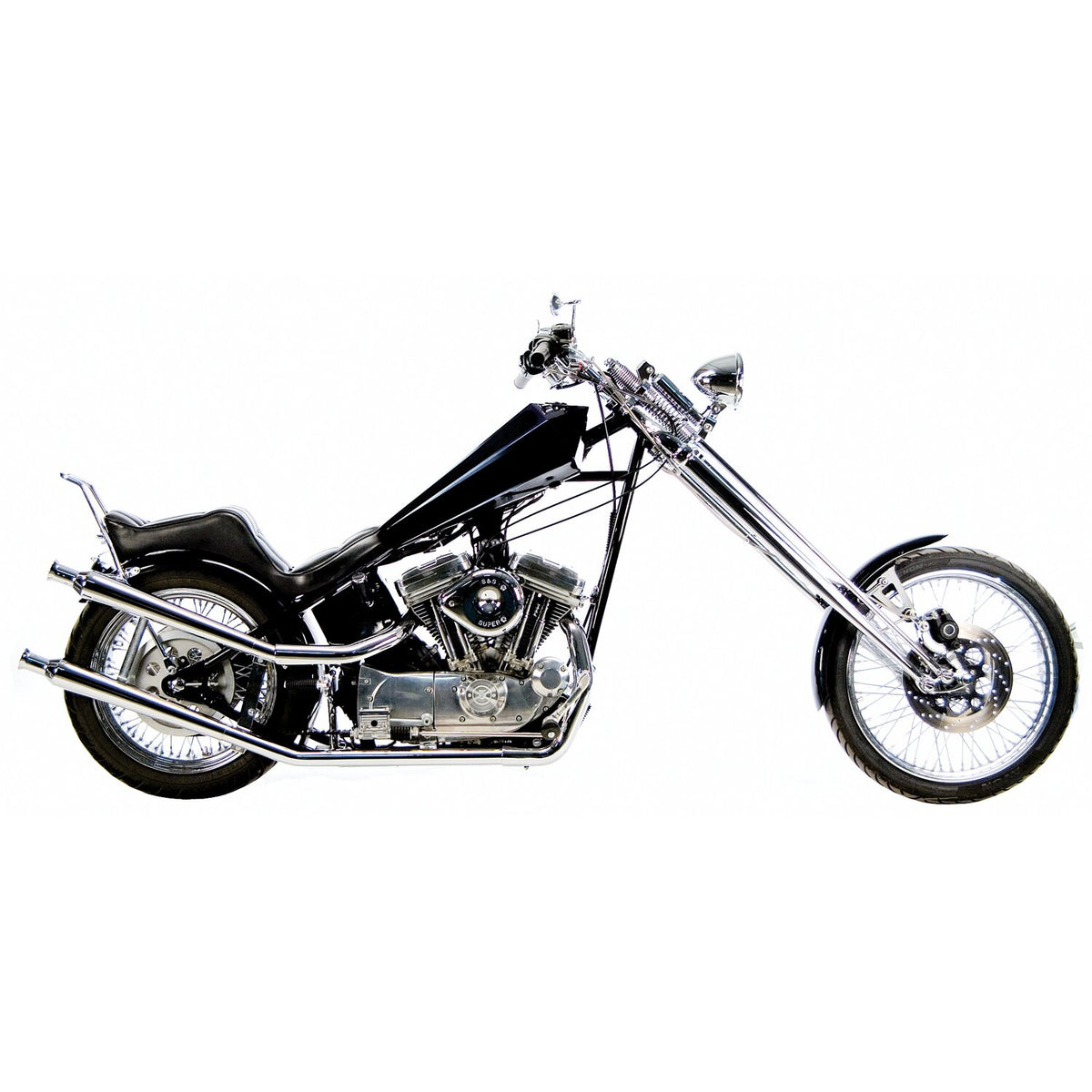 Paughco, Upswept head pipes. S-pipe - around oil tank