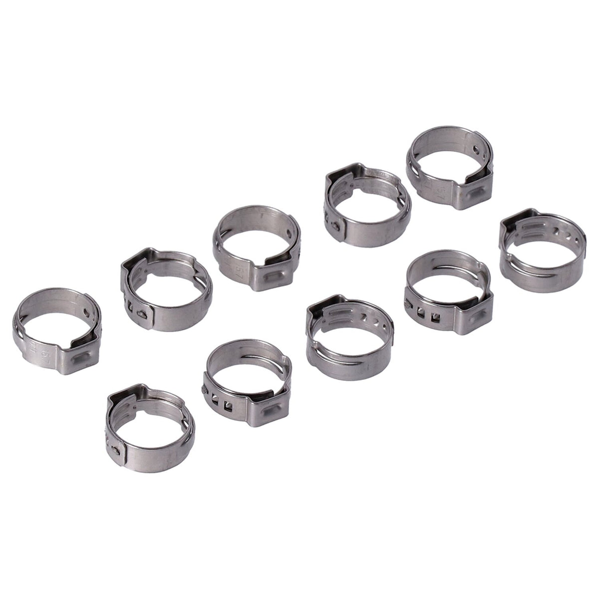 Crimp hose clamp, 5/8 (16.00mm) ID. Stainless