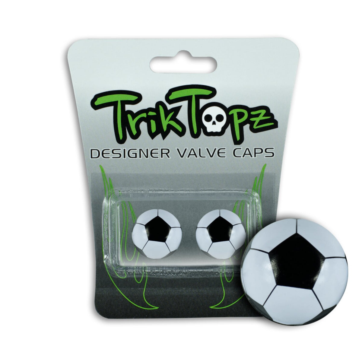 Trik Topz, Soccer Ball valve caps. Black