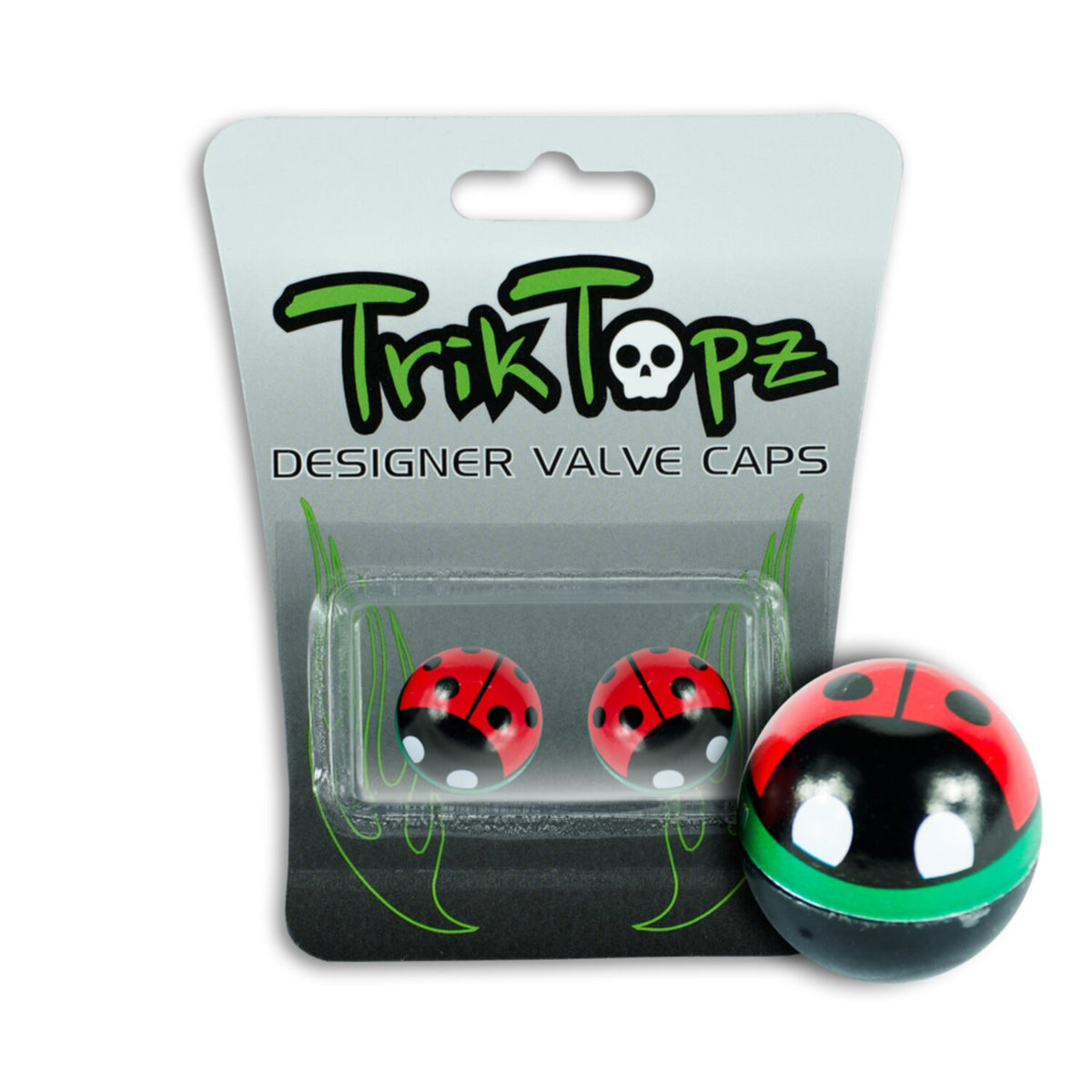 Trik Topz, Lady bug valve caps. Red
