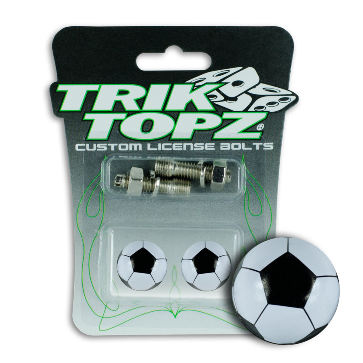 Trik Topz, Soccer Ball license plate mounts. Black