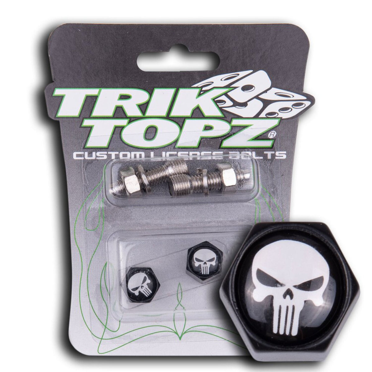 Trik Topz, Block Skull license plate mounts. Black