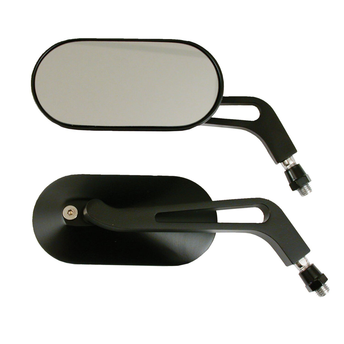 Oval mirror set aluminum black