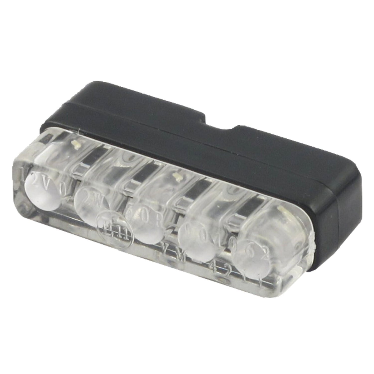 Mini LED license plate light, black with bracket. ECE appr.