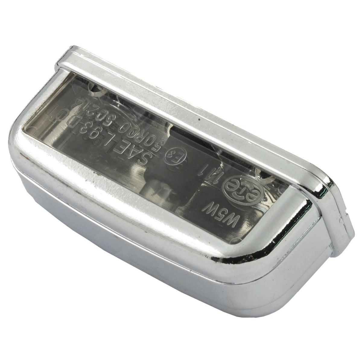 License plate light stockk, chrome. ECE appr.