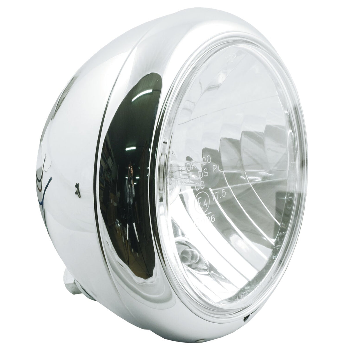 7" gladiator FL style H4 headlamp. Chrome