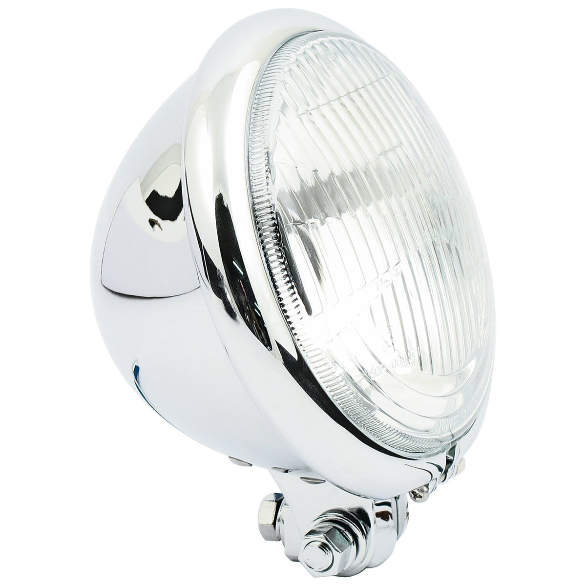 Bates style 5-3/4" headlamp. bottom mount. Chrome