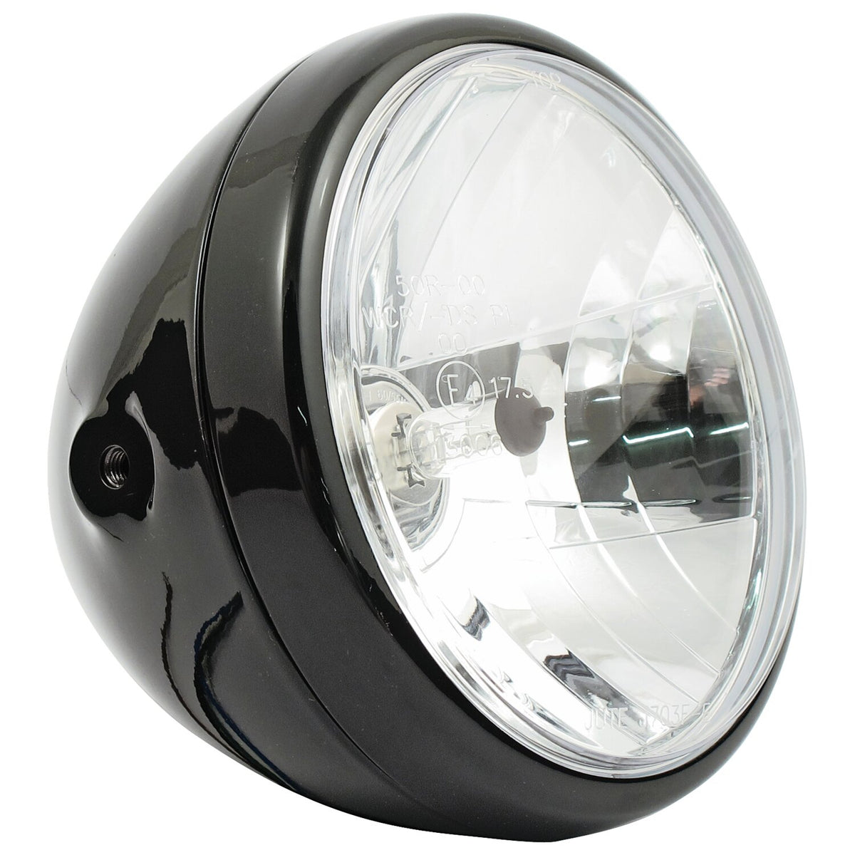 Reno 7" H4 headlamp. no halo ring. Black
