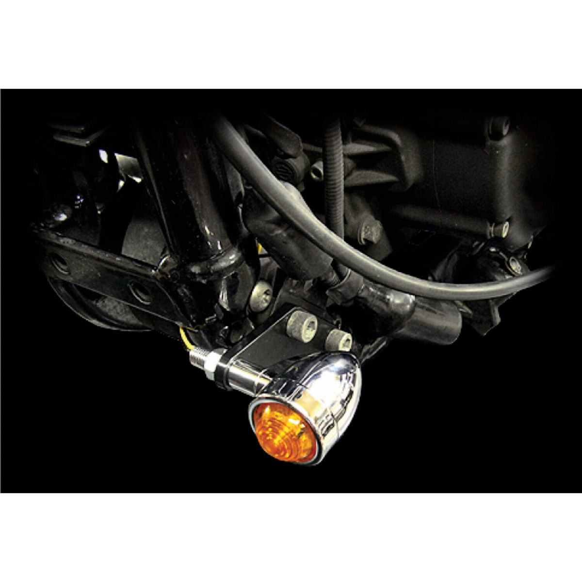 XL Sportster turn signal mount brackets. Front. Black