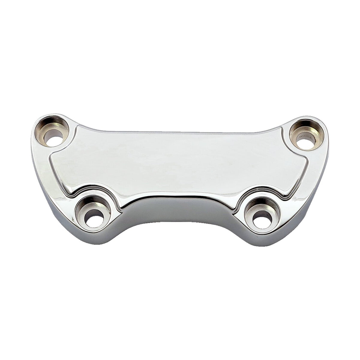 Handlebar clamp Low Scalloped, with skirt. Chrome