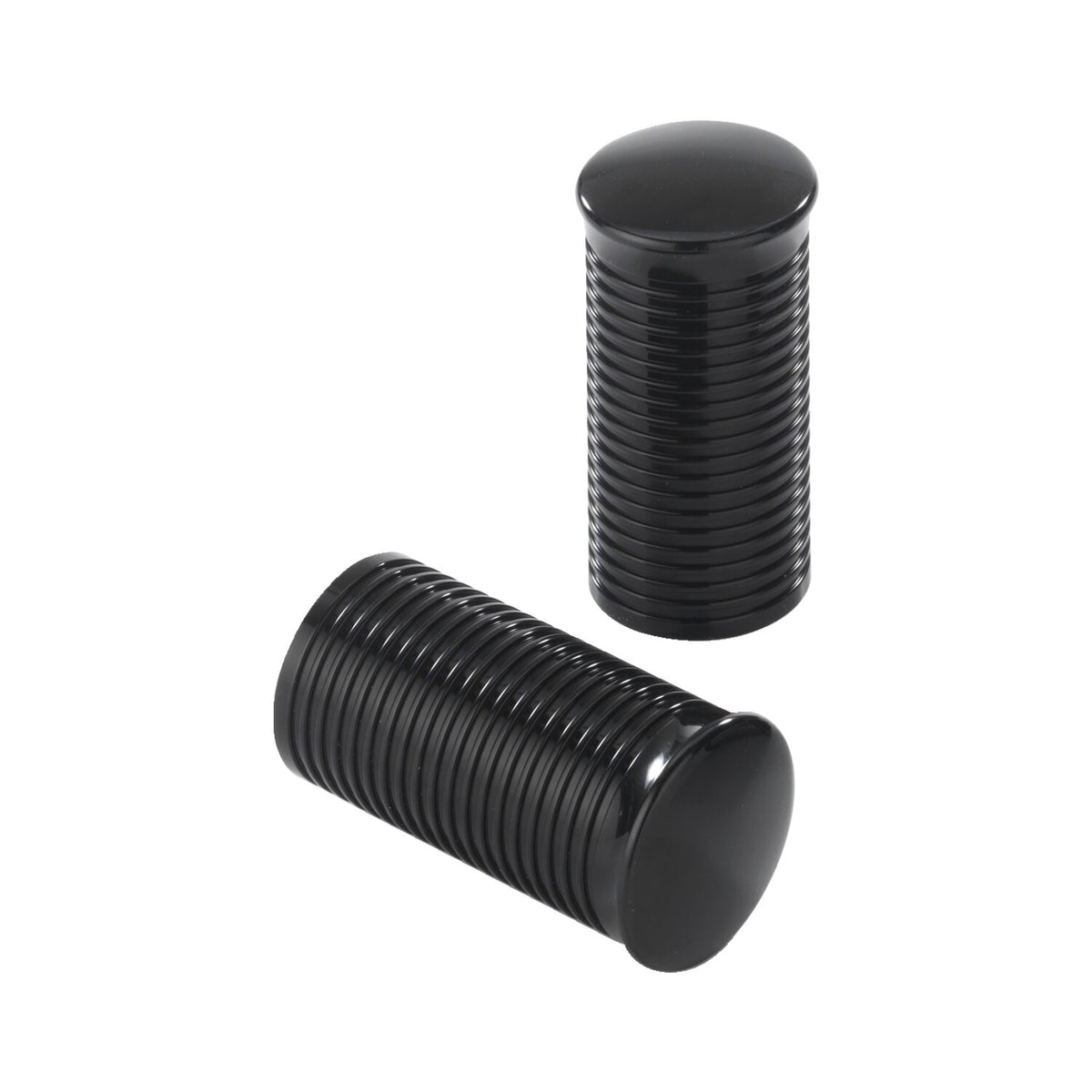 Kustom Tech, FL handlebar grip ends. Ribbed black aluminum