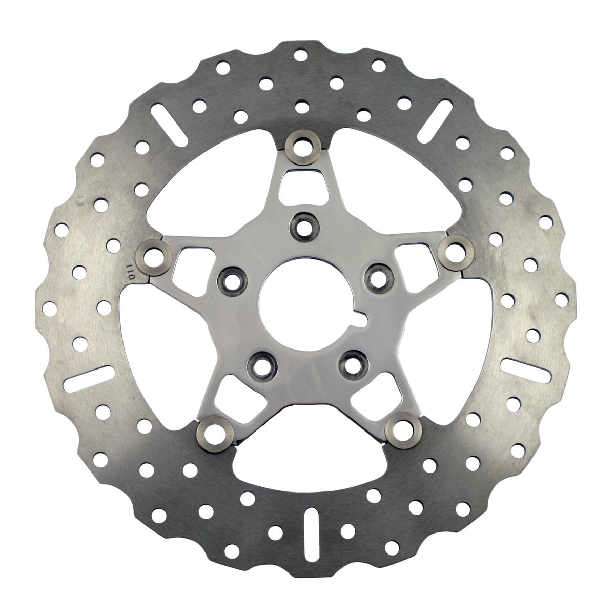 EBC, 5-Button Contour stainless floating brake rotor. Front.