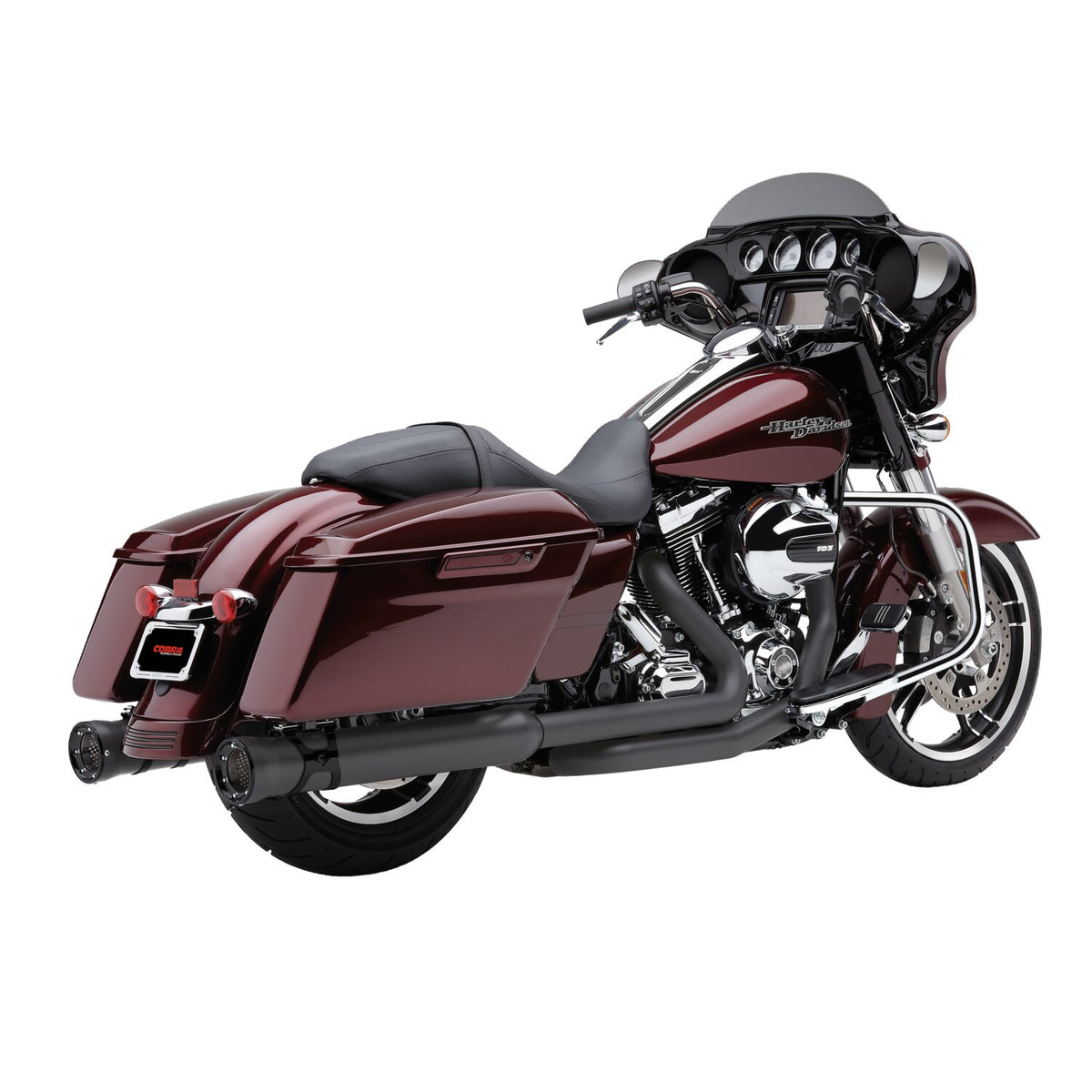 Cobra, 4" Race Pro slip-on mufflers. Black