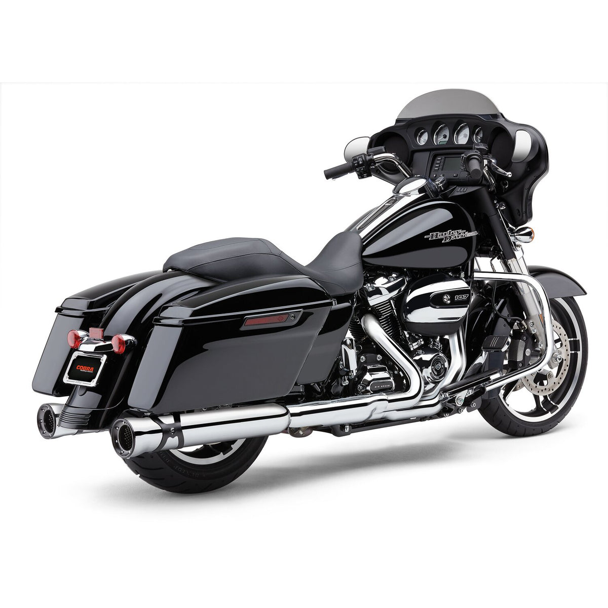 Cobra, 4" Race Pro slip-on mufflers. Chrome