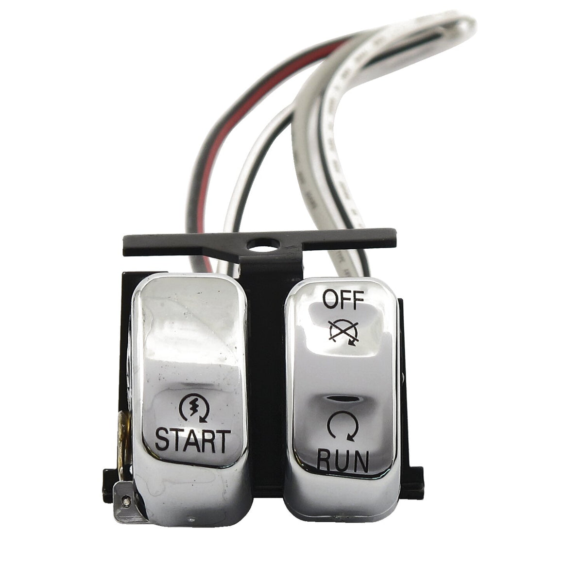 Run/off/start, handlebar switch set. Chrome