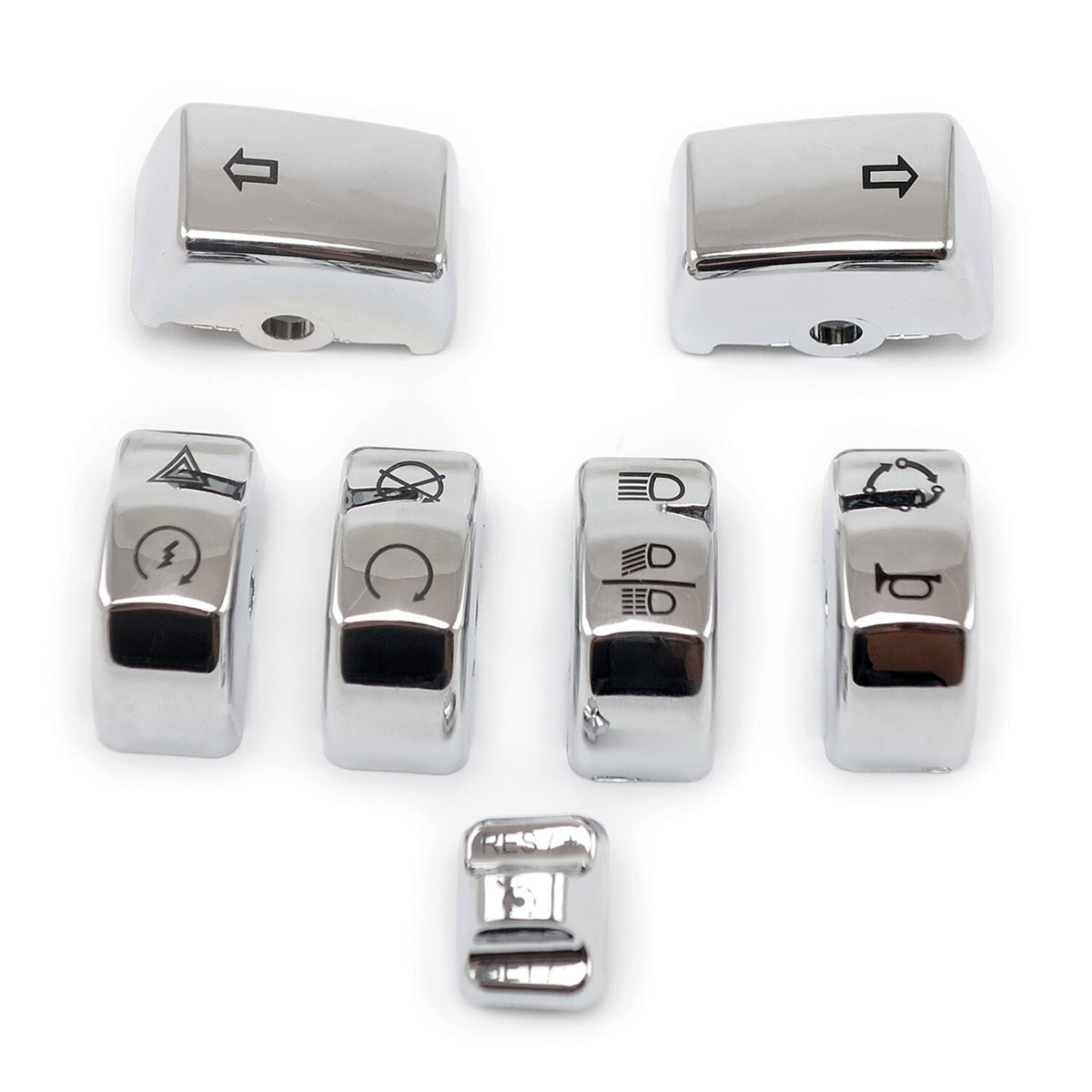 Handlebar switch cap kit. Chrome