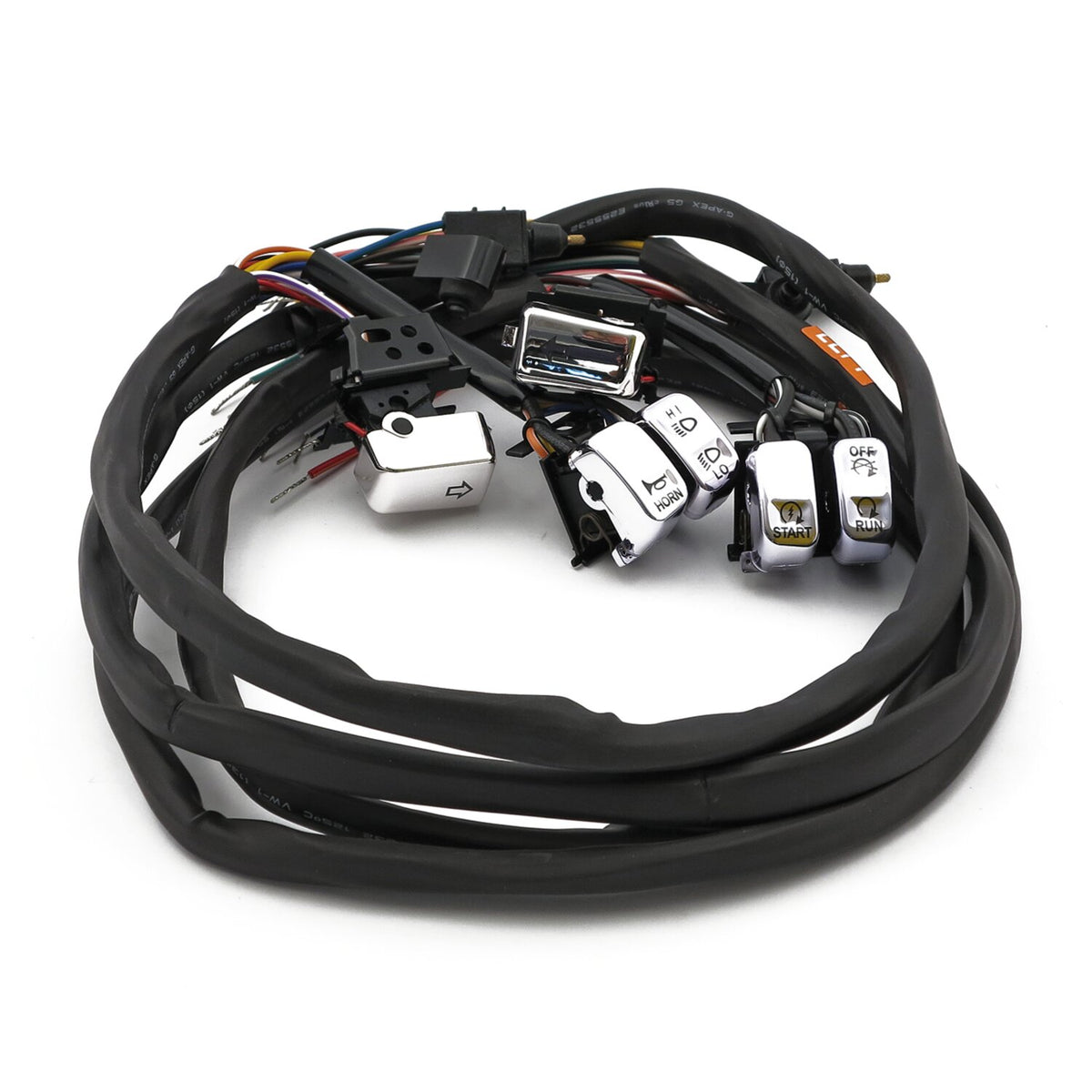 Handlebar switch & wiring kit. Radio. LED. Chrome