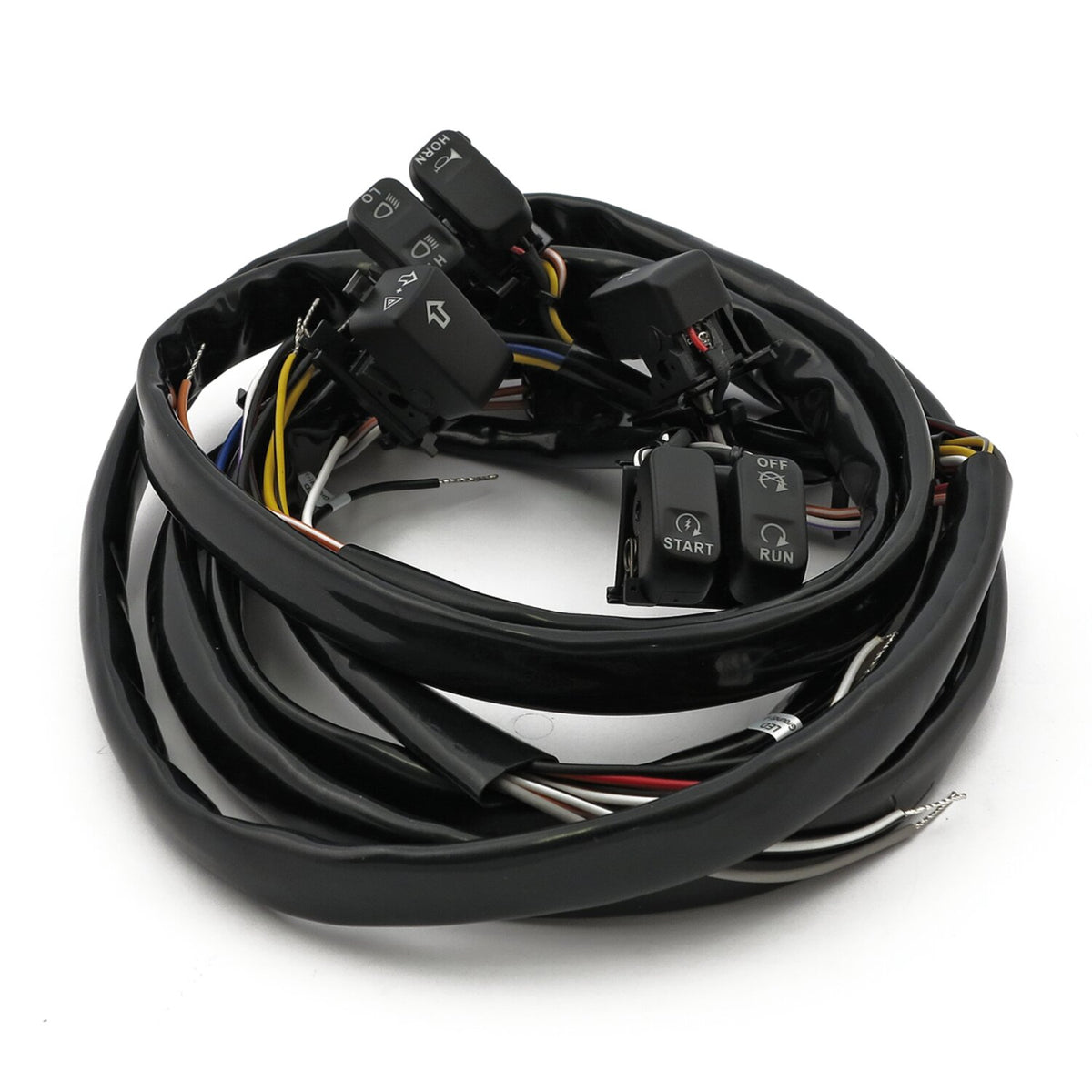 Handlebar switch & wiring kit. Standard. LED. Black