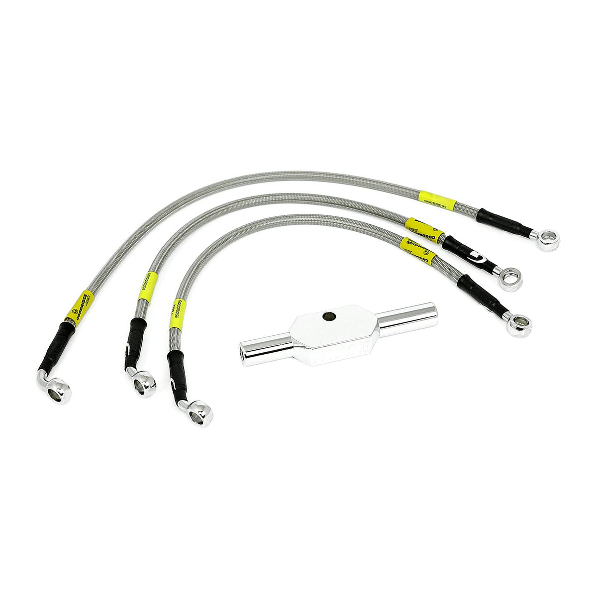 MCS by Goodridge brake line front, stainless clear coated
