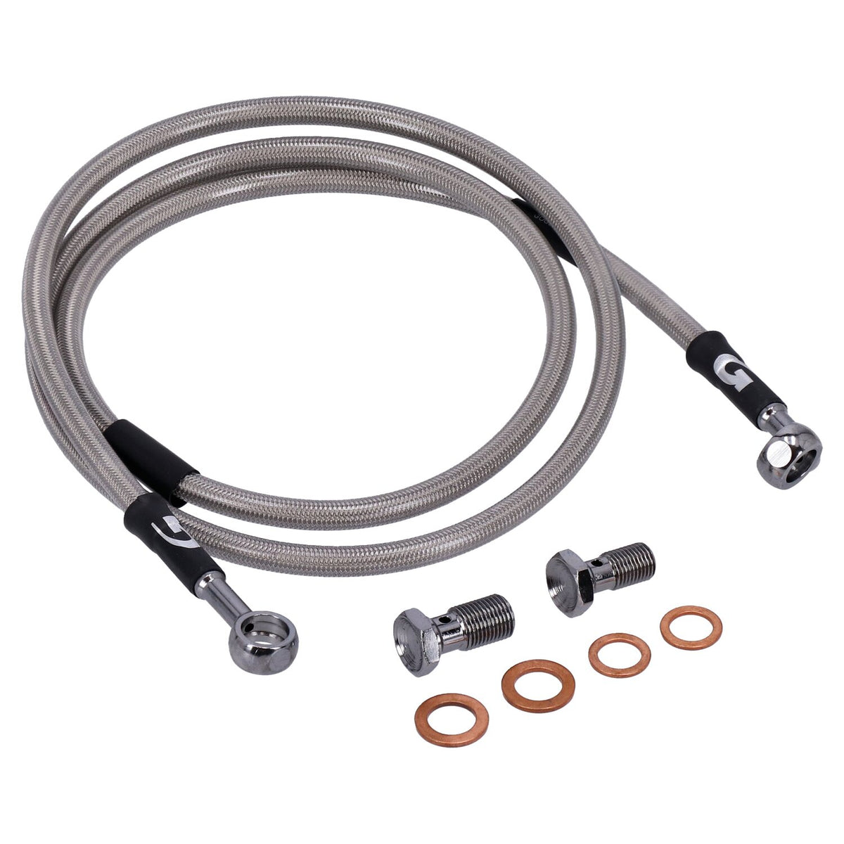 MCS by Goodridge brake line front, stainless clear coated