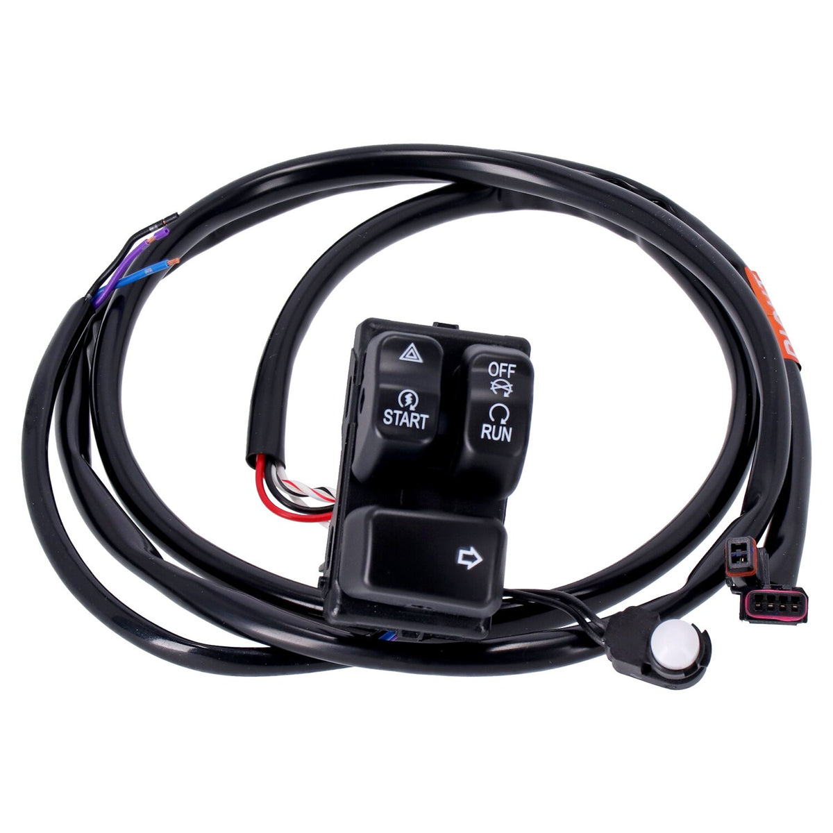 Handlebar switch & wiring kit, brake side. Black