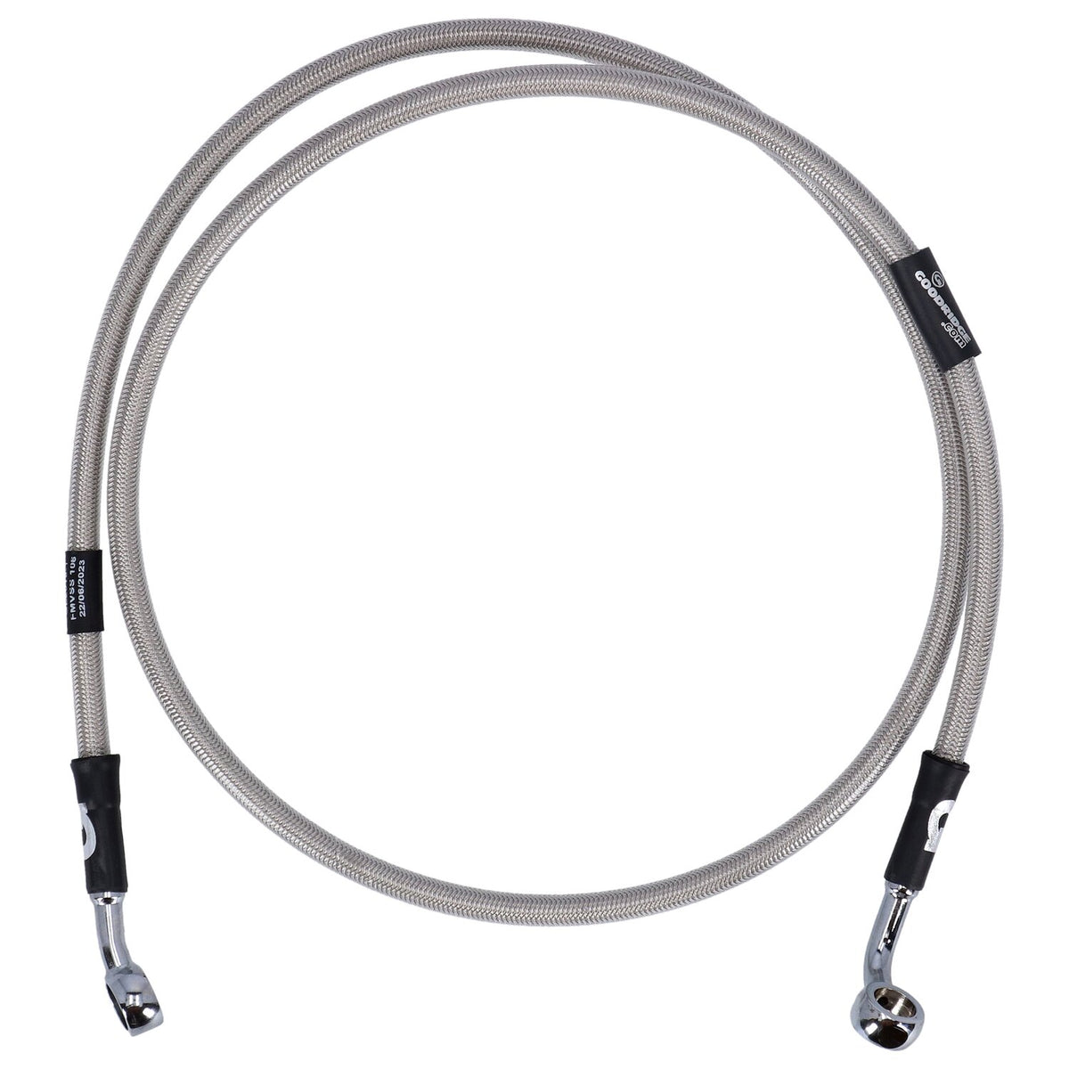 MCS by Goodridge brake line front, stainless clear coated